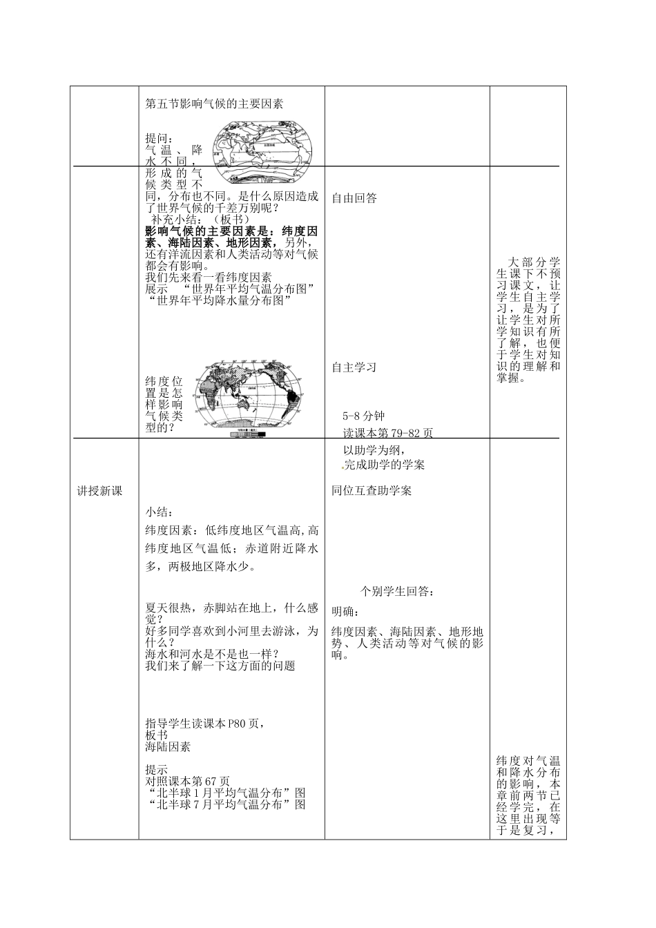 山东省枣庄市第四十二中学七年级地理上册《形成气候的主要因素》教案 新人教版_第2页