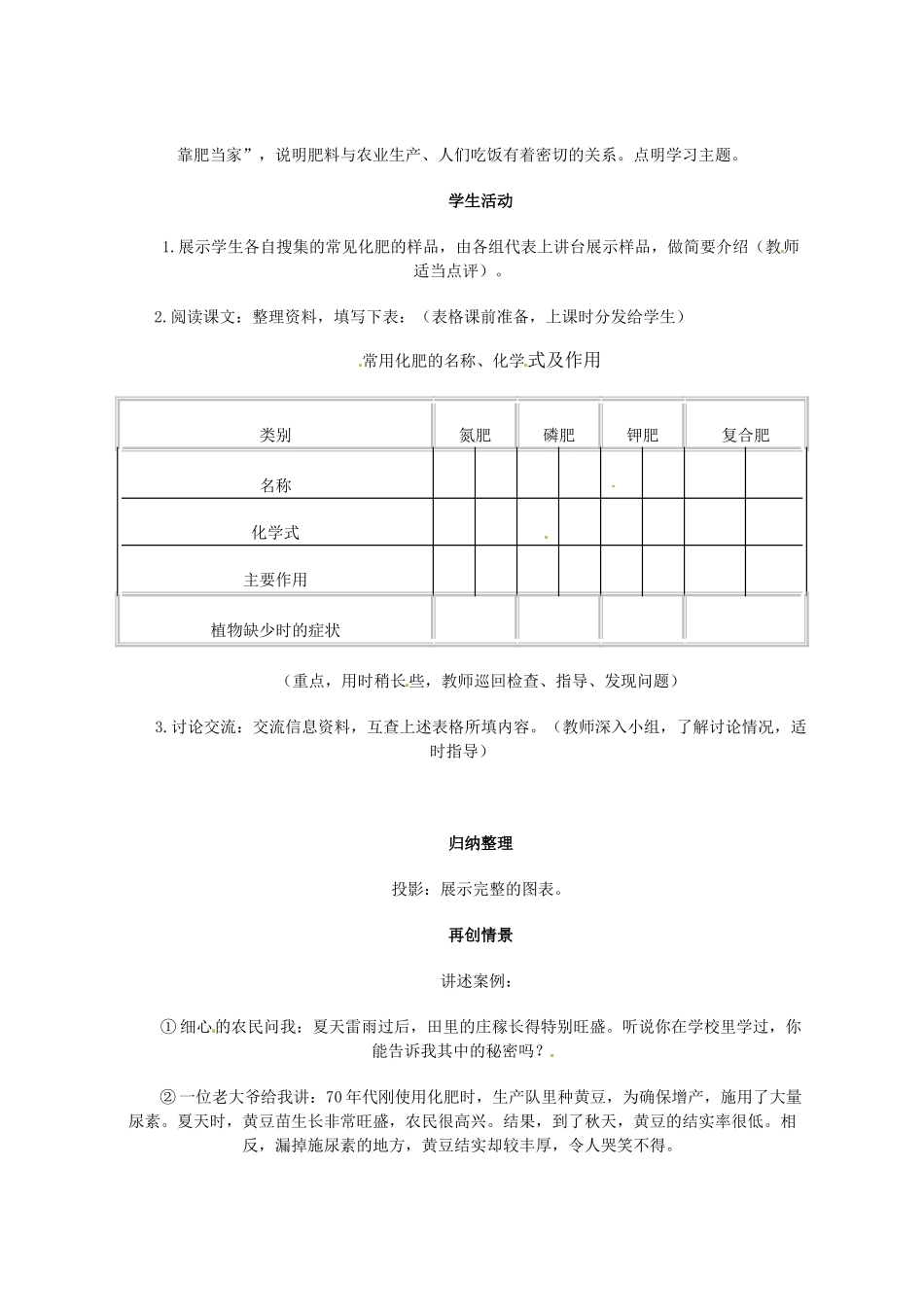 山东省惠州市惠东县梁化中学九年级化学下册 11.2 化学肥料教案 新人教版_第2页