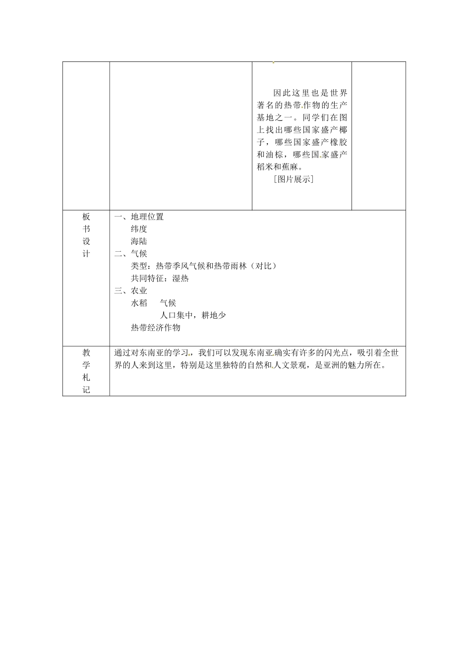 山东省临沂市蒙阴县第四中学七年级地理下册 7.2 东南亚（第1课时）教案 （新版）新人教版_第3页