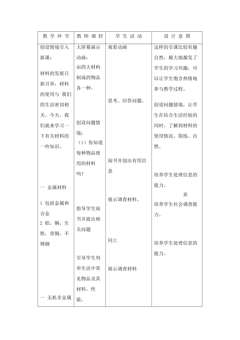 九年级化学第九单元第二节 化学与材料研制教案鲁教版_第2页