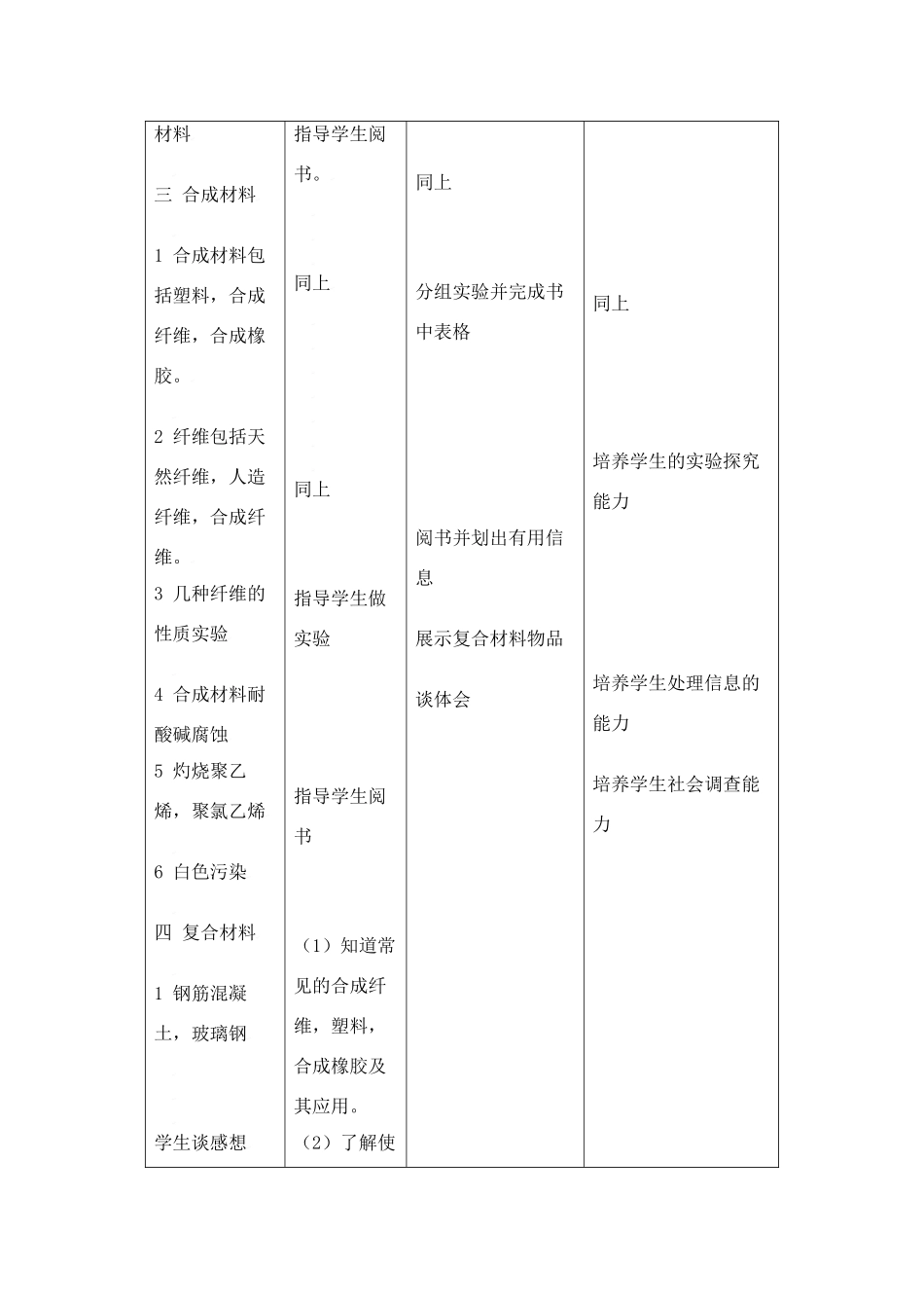 九年级化学第九单元第二节 化学与材料研制教案鲁教版_第3页