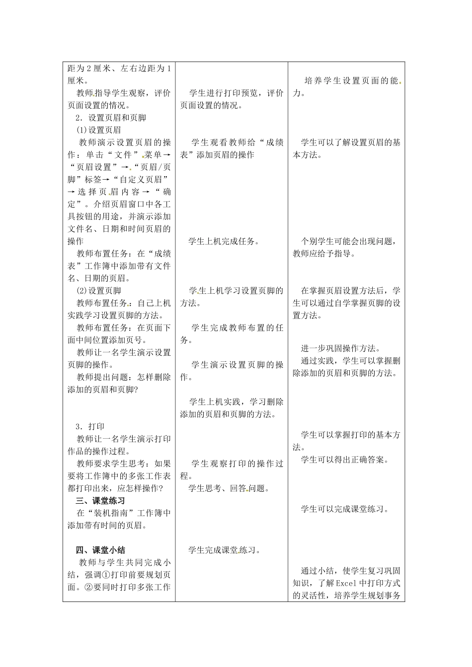 山东省茌平县博平镇中学初中信息技术《第十九课 页面设置和打印》教案 新人教版_第2页