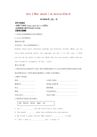 江西省金溪县第二中学八年级英语下册 Unit 2 What should I do Section B(3a-4)导学案 人教新目标版