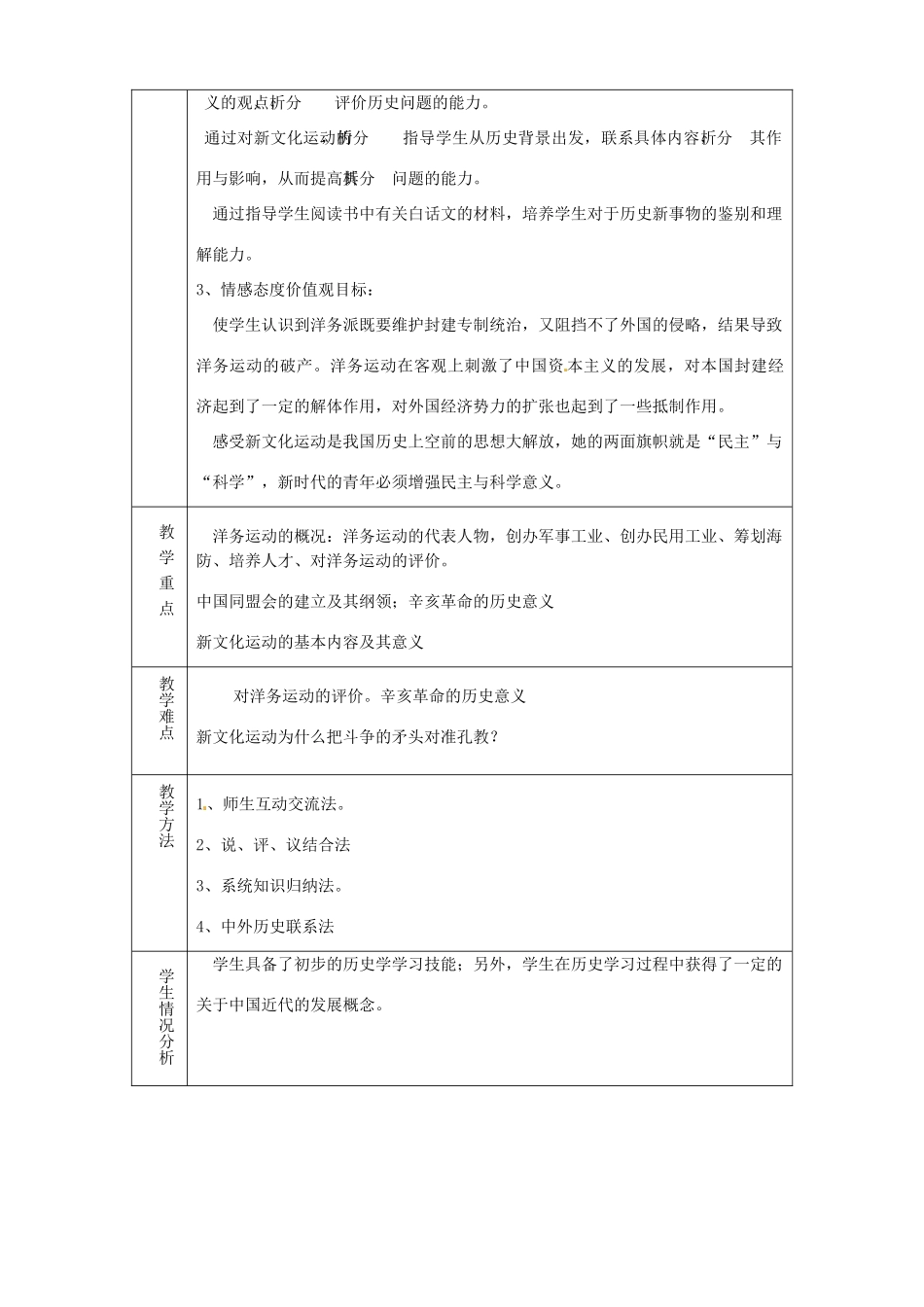 山东省淄博市临淄区第八中学八年级历史上册《第二单元 近代化的探索》教案2 新人教版_第2页