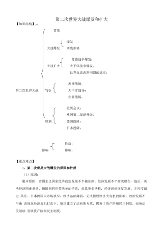 新人教版九年级历史第二次世界大战爆发和扩大