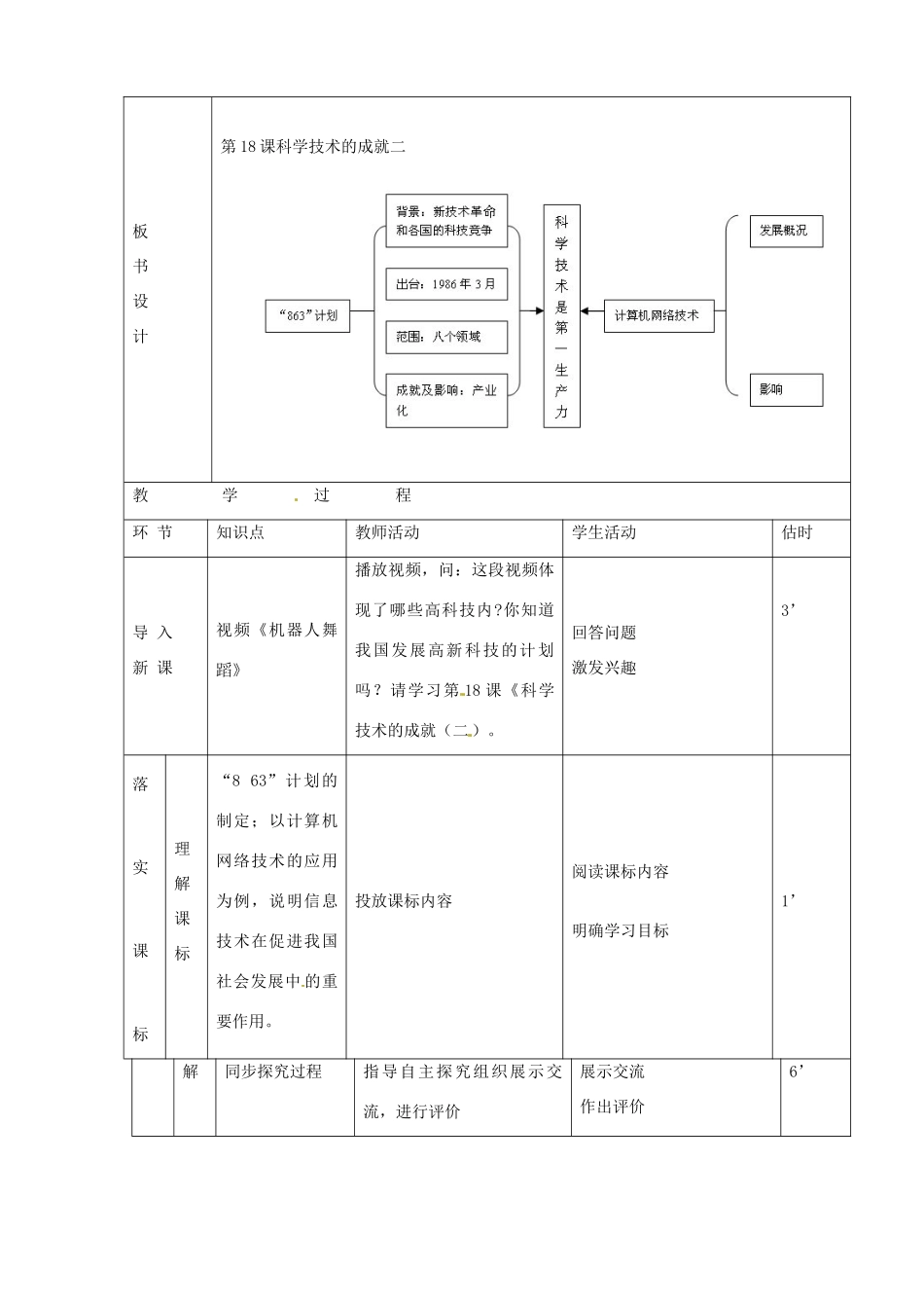 山东省临沭县第三初级中学八年级历史下册《第18课科学技术的成就（二）》教案 新人教版_第2页