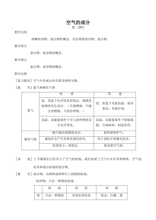 九年级化学空气的成分 2粤教版
