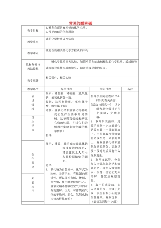 山东省临沂市蒙阴县第四中学九年级化学下册 第十单元 课题1《常见的酸和碱（第3课时）》教案 新人教版