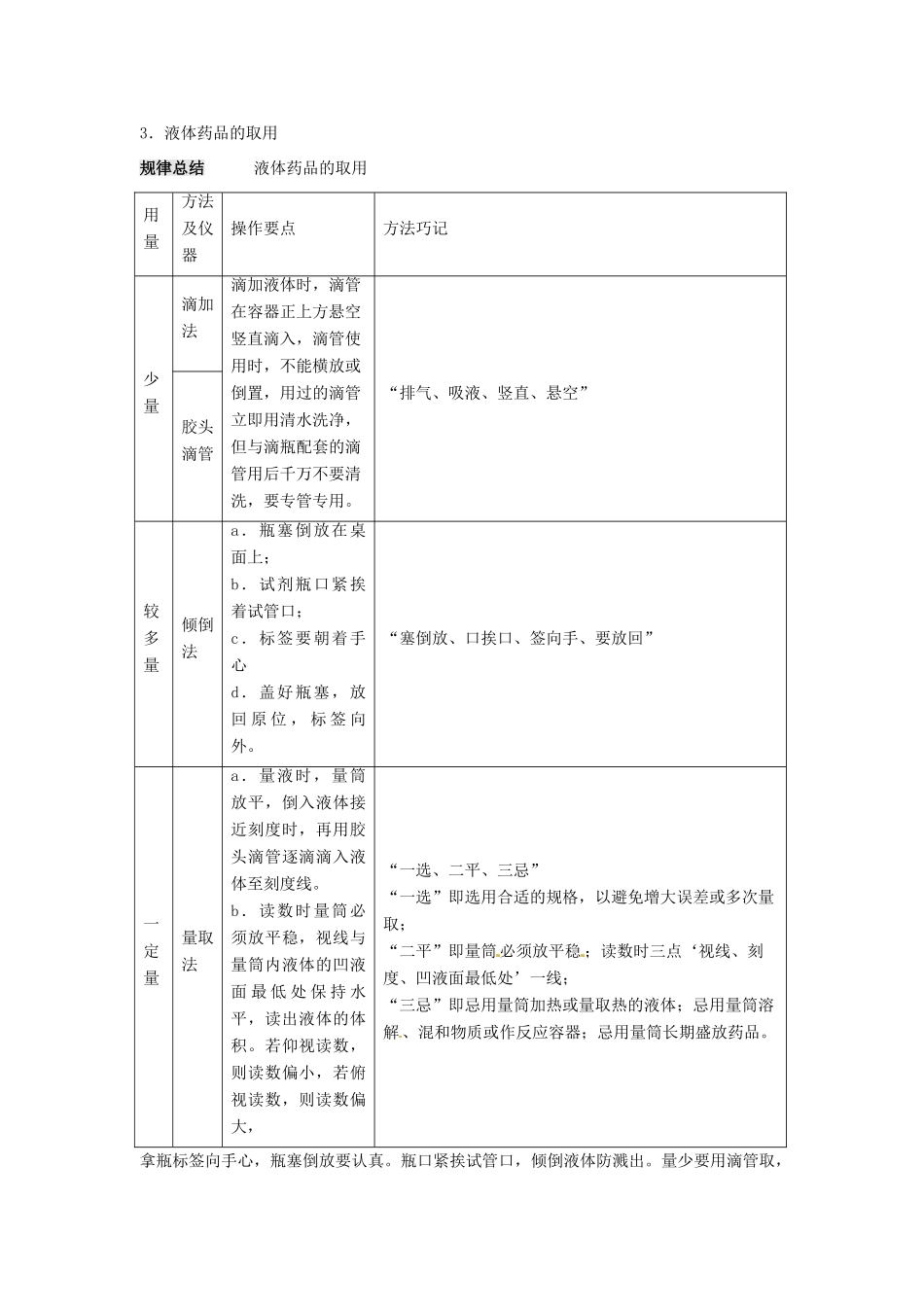 秋九年级化学上册 第一单元 走进化学世界 课题3 走进化学实验室教案 （新版）新人教版-（新版）新人教版初中九年级上册化学教案_第3页
