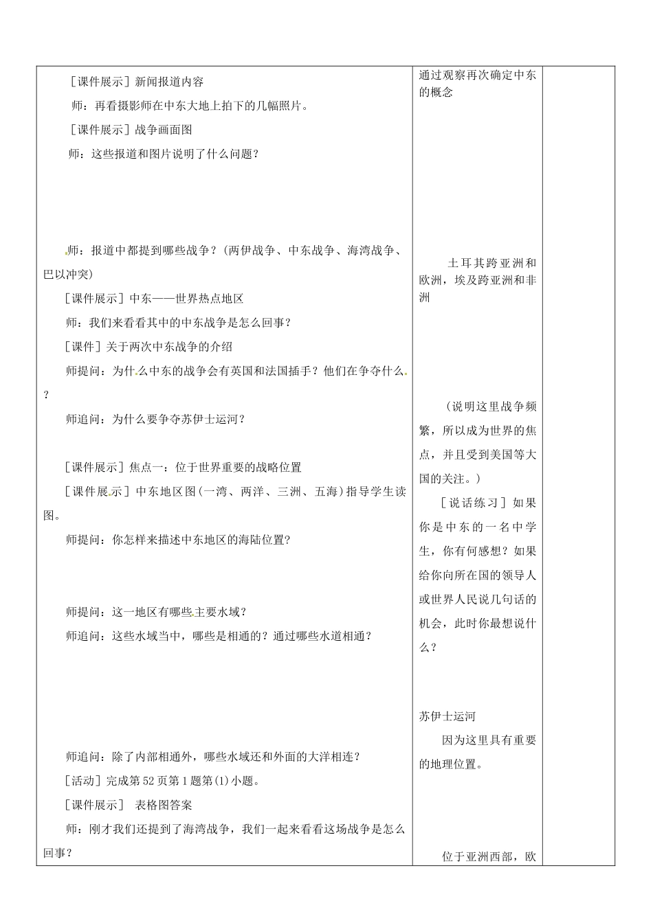 山东省郯城三中七年级地理下册 第八章 东半球的其他国家和地区—中东七教案 新人教版_第2页