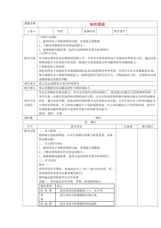 山东省临淄外国语实验学校七年级信息技术下册 制作图表教案