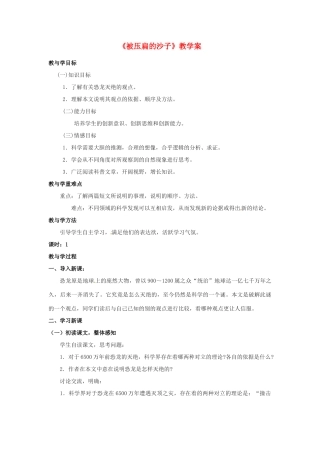 山东省肥城市湖屯镇初级中学八年级语文上册《被压扁的沙子》教学案  新人教版