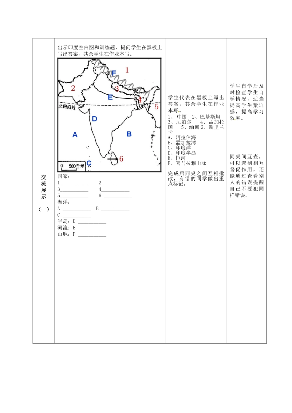 山东省滕州市大坞镇大坞中学七年级地理下册《印度》教案 商务星球版_第3页