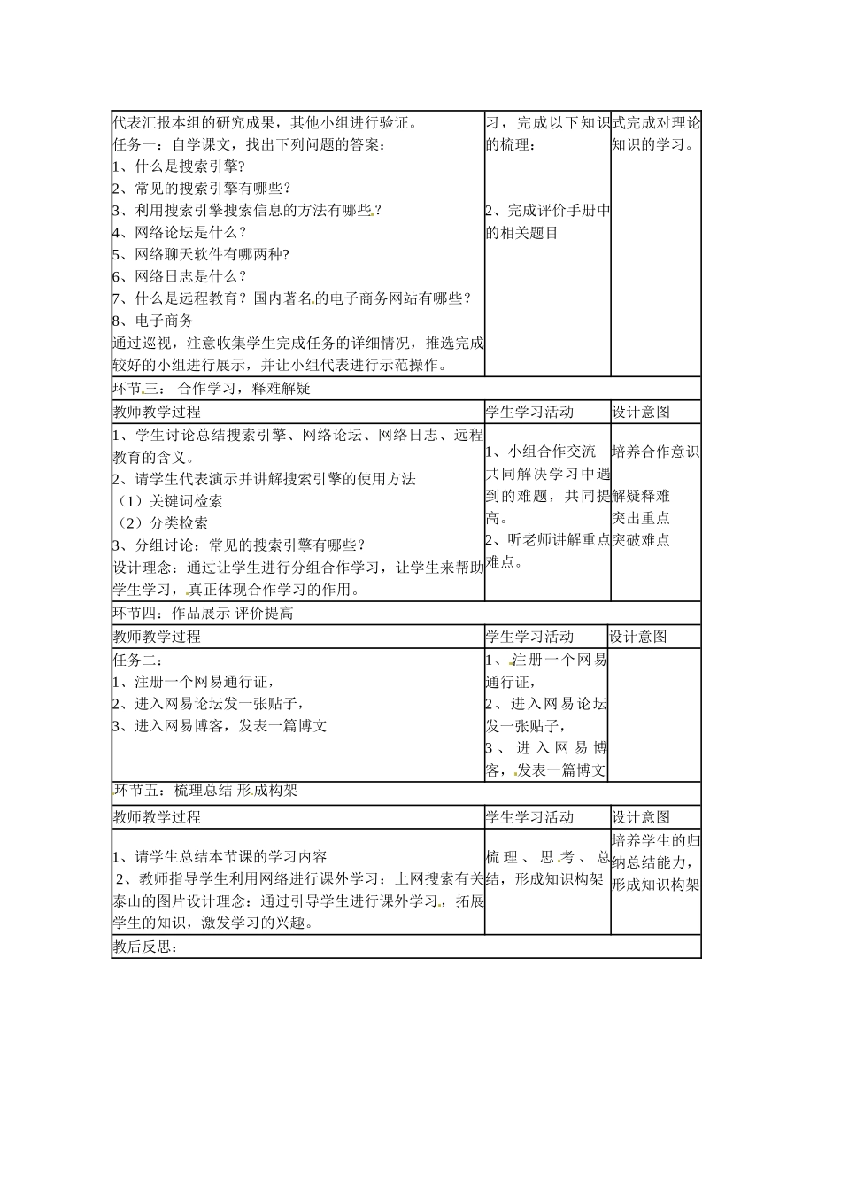 山东省临沭县第三初级中学八年级信息技术下册《互联网的应用》教案_第2页