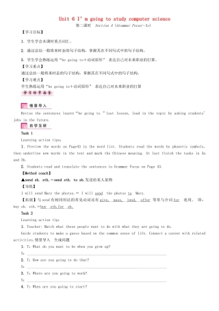 秋八年级英语上册 Unit 6 I’m going to study computer science（第2课时）Section A（Grammar Focus-3c）学案 （新版）人教新目标版-（新版）人教新目标版初中八年级上册英语学案