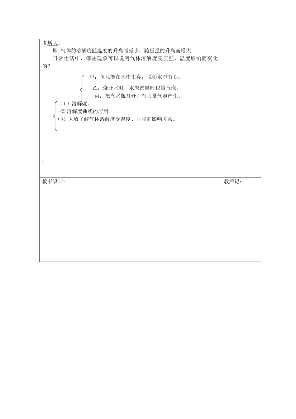 天津市滨海新区大港小王庄中学九年级化学下册 第九单元 课题2 溶解度（第2课时）教案 新人教版_第3页