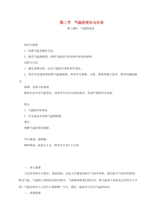 江西省余干县七年级地理上册 3.2气温的变化与分布（第1课时 气温的变化）教案 （新版）新人教版-（新版）新人教版初中七年级上册地理教案