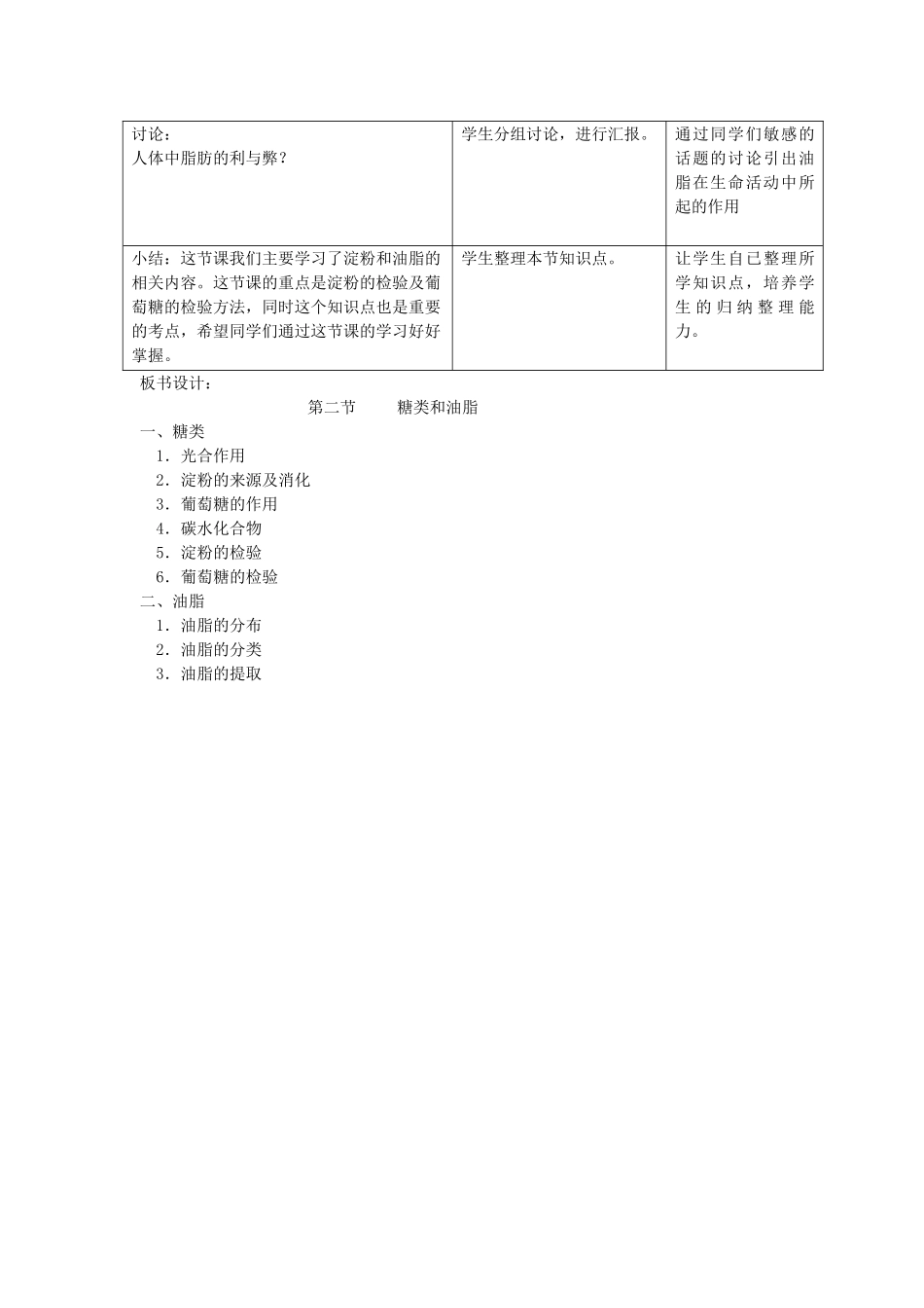 九年级化学下册 第8章 食品中的有机化合物 第二节 糖类 油脂名师教案2 沪教版_第3页