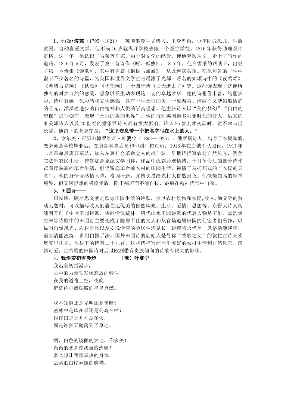 九年级语文上册 第一单元 第4课《外国诗两首》导学案 鲁教版五四制-鲁教版五四制初中九年级上册语文学案_第2页