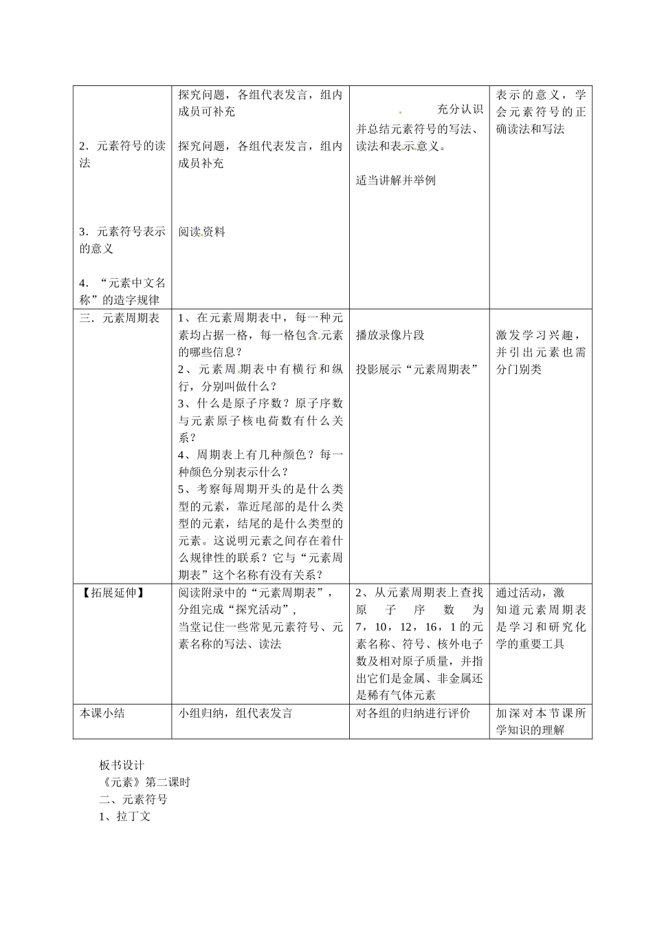 山西省太谷县明星中学九年级化学上册《元 素》教案2 新人教版_第2页