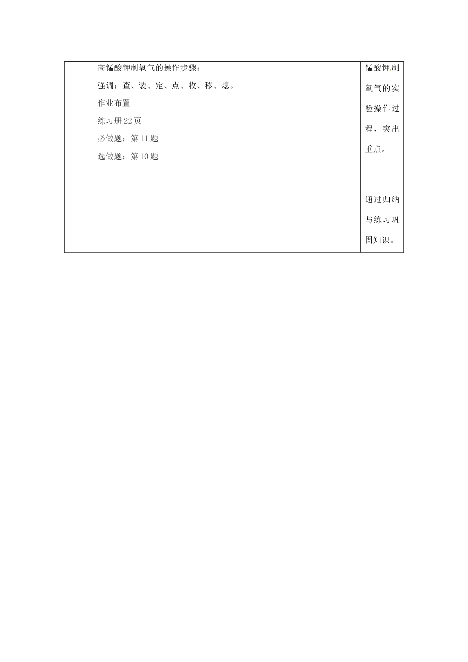 陕西省安康市石泉县池河镇九年级化学上册 3.2 制取氧气 氧气的制取教案2 （新版）粤教版-（新版）粤教版初中九年级上册化学教案_第3页