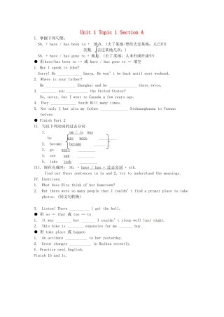 海南国科园实验学校九年级英语全册 Unit 1 Topic 1 Section A教学案
