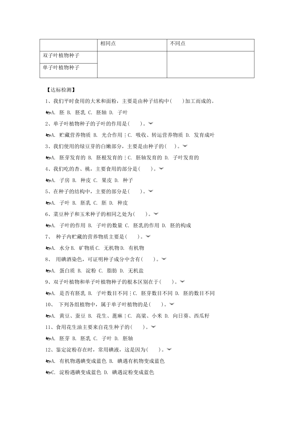 山东省重点中学八年级生物上册 1.3第二课时《果实和种子的形成》 济南版_第2页