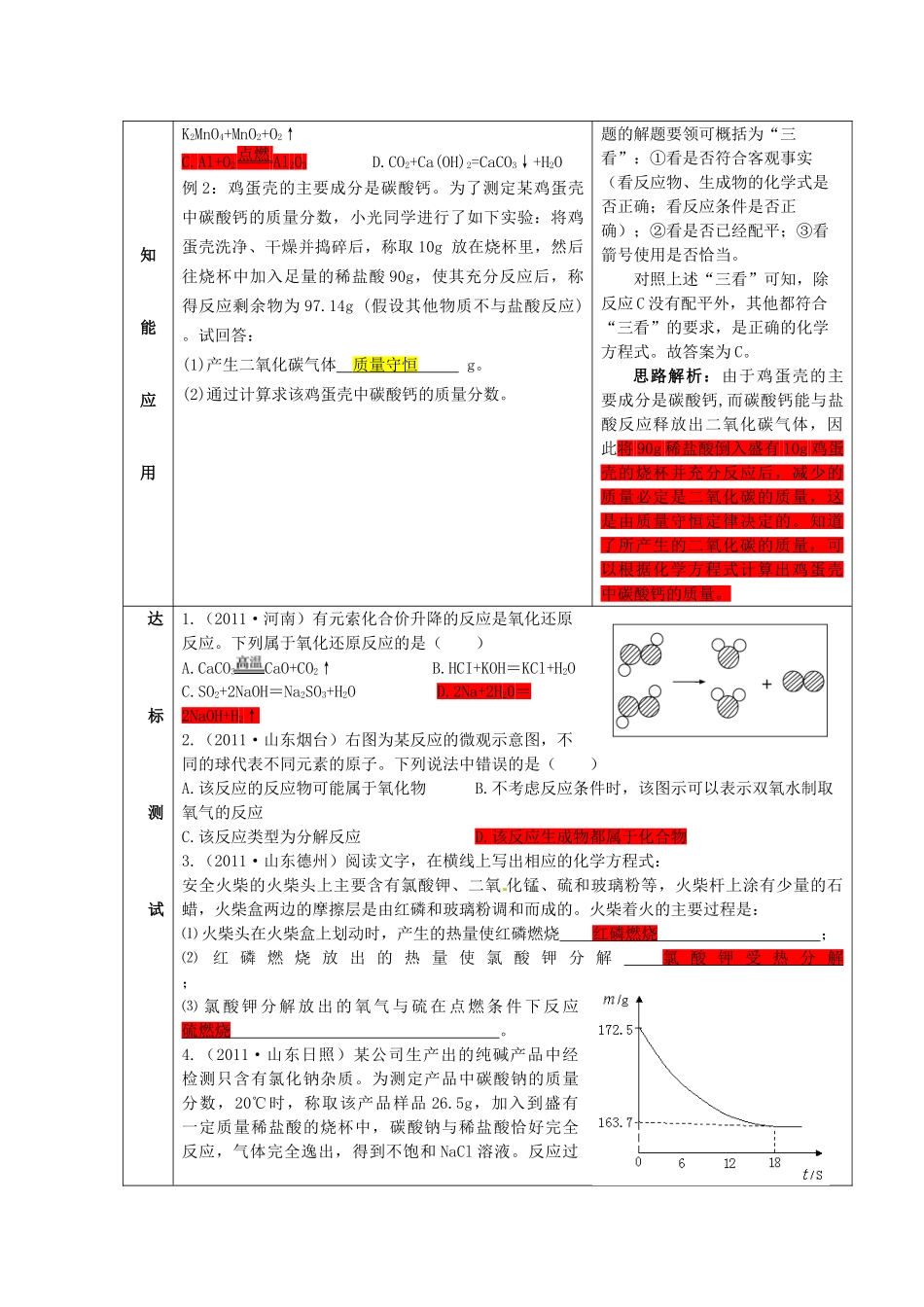 九年级化学下册 第八讲 化学方程式精品教案 新人教版_第2页