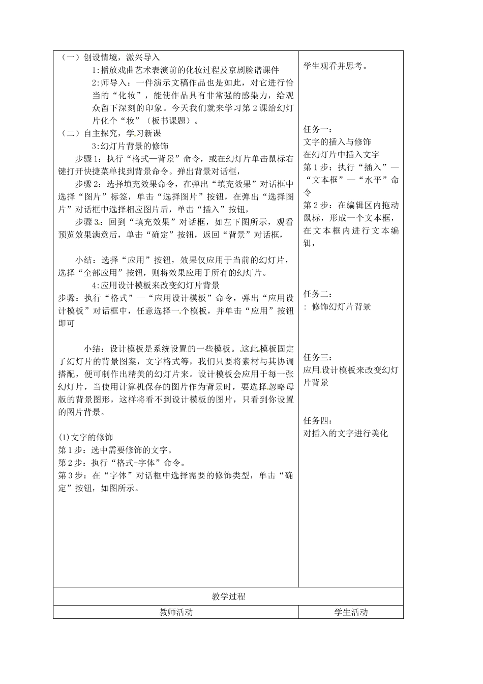 山东省烟台20中中学初中信息技术 《制作演示文稿》教案（1）_第2页