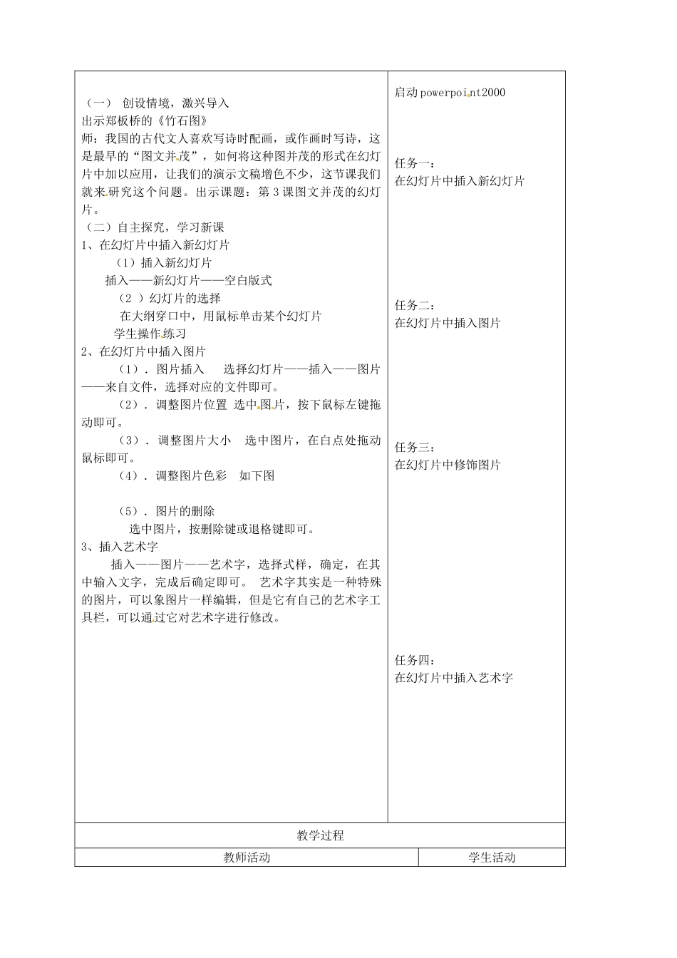 山东省烟台20中中学初中信息技术 《制作演示文稿》教案（2）_第2页