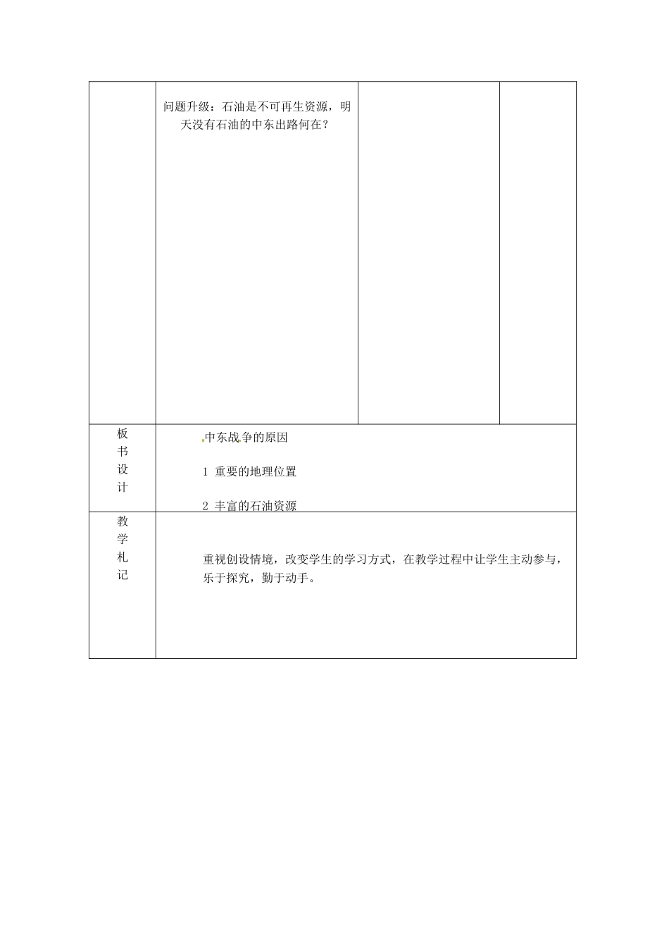 山东省临沂市蒙阴县第四中学七年级地理下册 8.1 中东（第3课时）教案 （新版）新人教版_第3页
