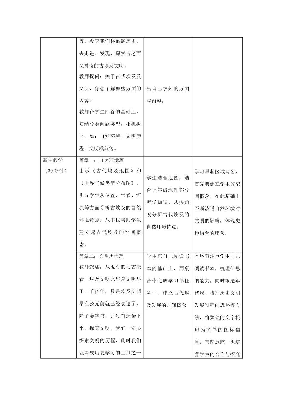 秋九年级历史上册 第一单元 古代亚非文明 第1课 古代埃及教学设计 新人教版-新人教版初中九年级上册历史教案_第2页