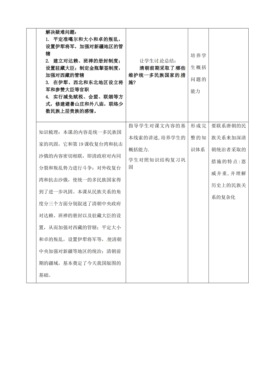 山东省邹平县实验中学七年级历史下册 第20课 统一多民族国家的巩固和发展教案2 新人教版_第3页