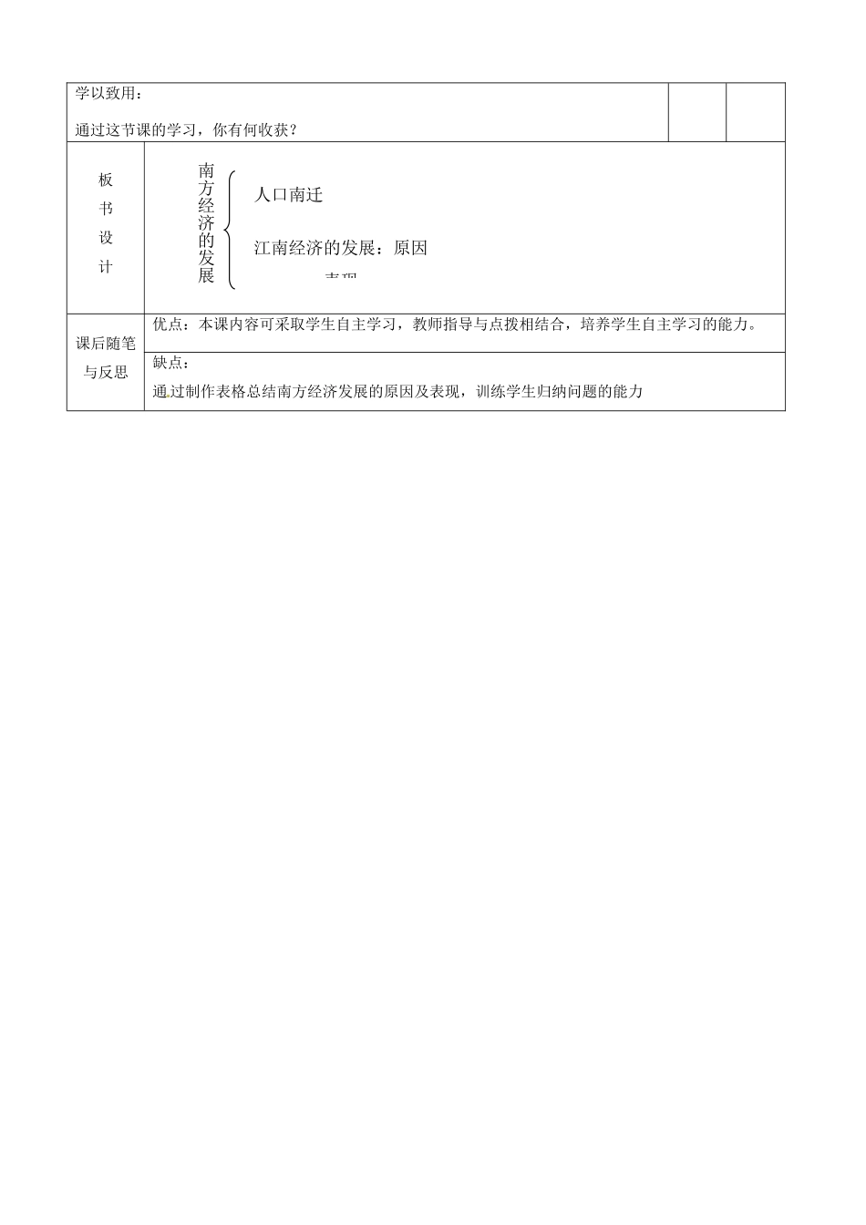 辽宁省大连市76中七年级历史上册《第21课 南方经济的发展》教学设计 北师大版_第3页