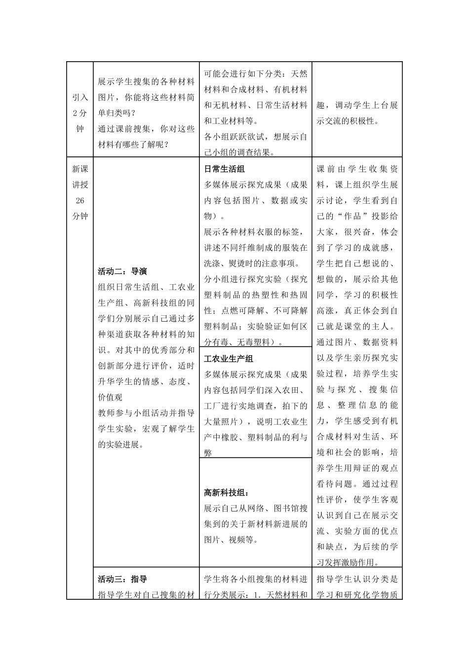 九年级化学下册 第十二单元 课题3 有机合成材料教学设计 （新版）新人教版_第2页