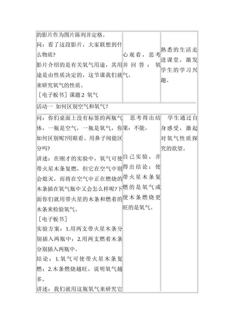 九年级化学上册：2.2氧气教案 人教版_第2页