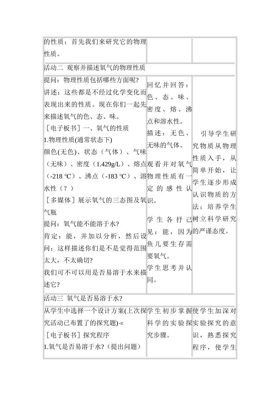 九年级化学上册：2.2氧气教案 人教版_第3页