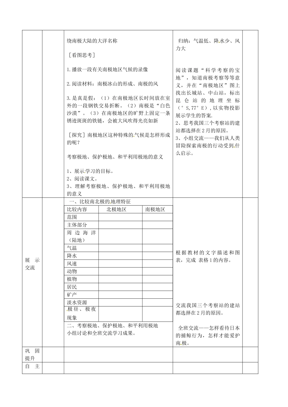 山东省临沭县第三初级中学七年级地理下册《第十章 极地地区》教案 新人教版_第2页