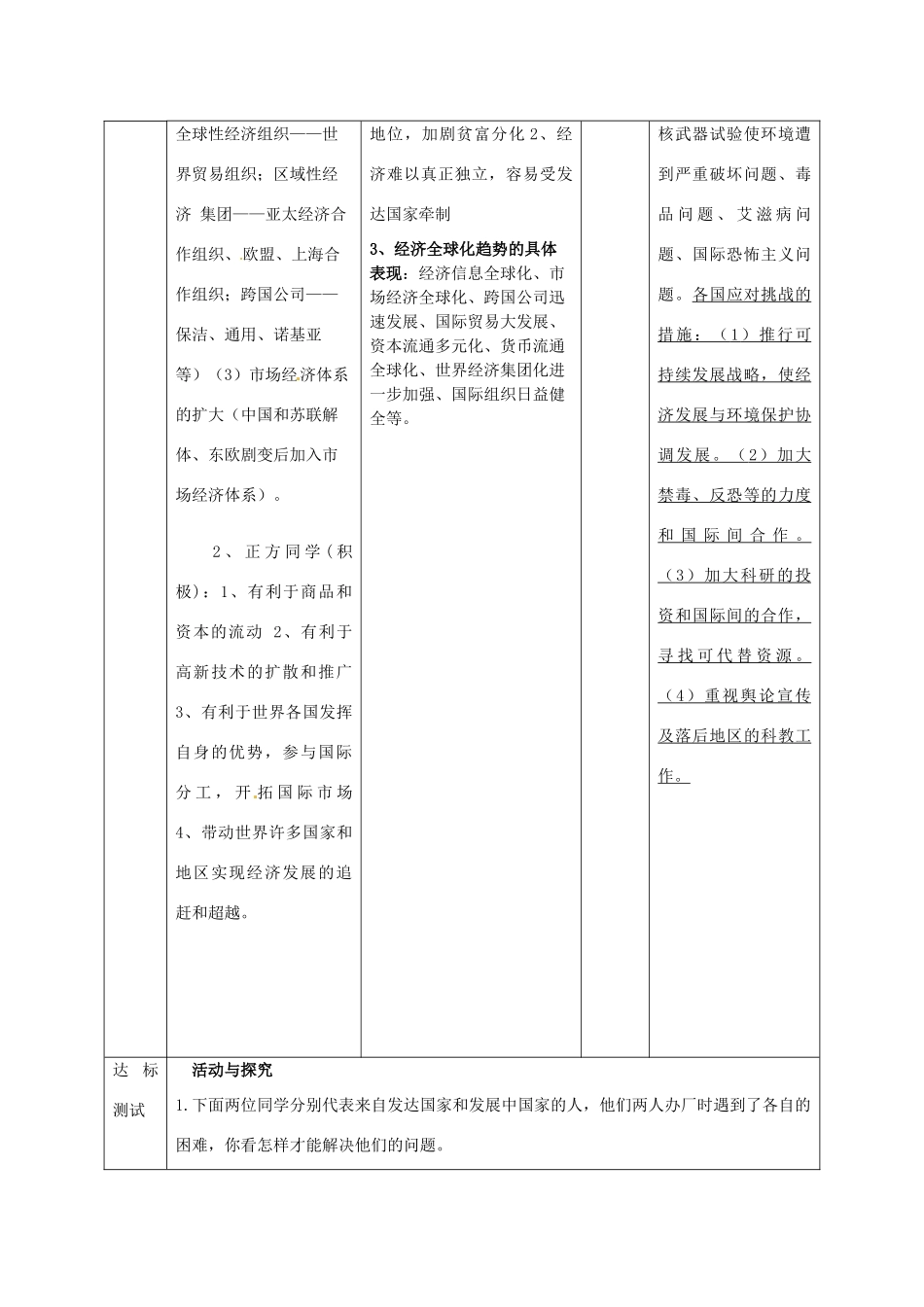 山东省邹平县实验中学九年级历史下册 第19课 机遇与挑战教案 北师大版_第3页