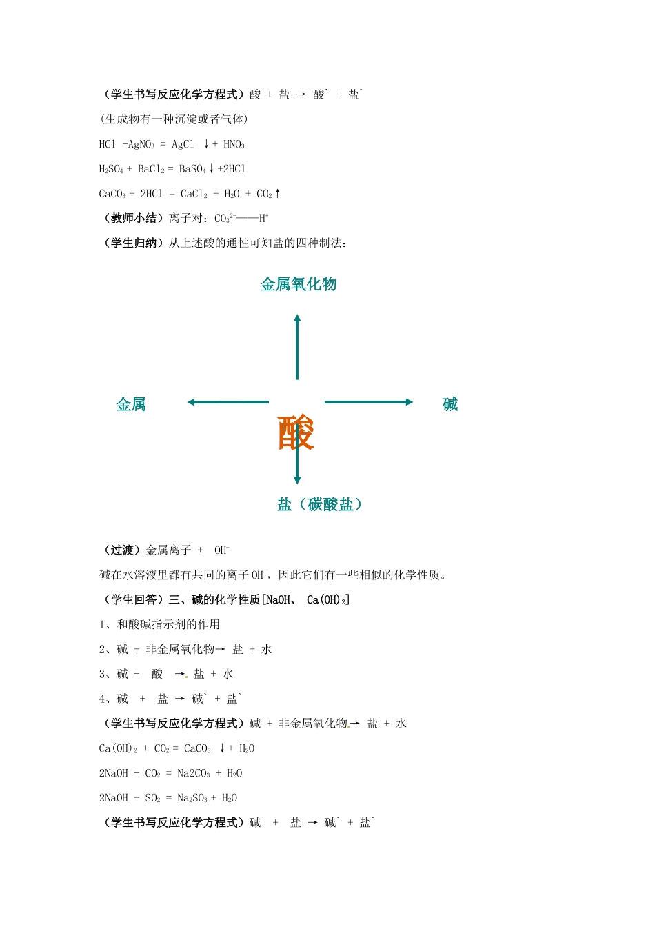 山东省东营市河口区实验学校九年级化学《酸碱盐》教学设计_第3页