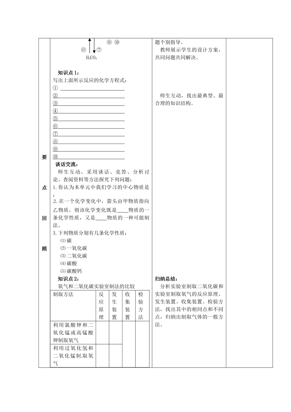 山东省郯城县郯城街道初级中学九年级化学上册 第六单元 复习教案 新人教版_第2页