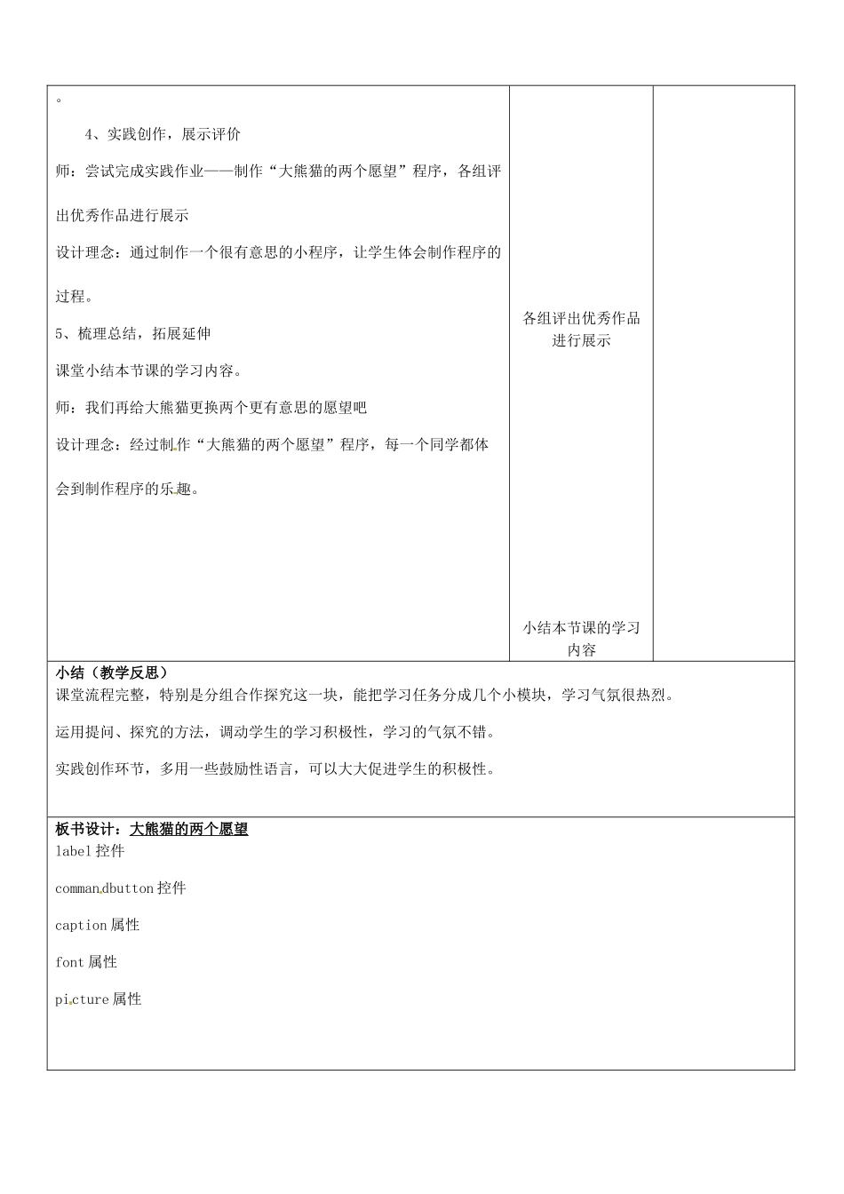 山东省郯城三中八年级信息技术《大熊猫的两个愿望》教案 人教新课标版_第2页