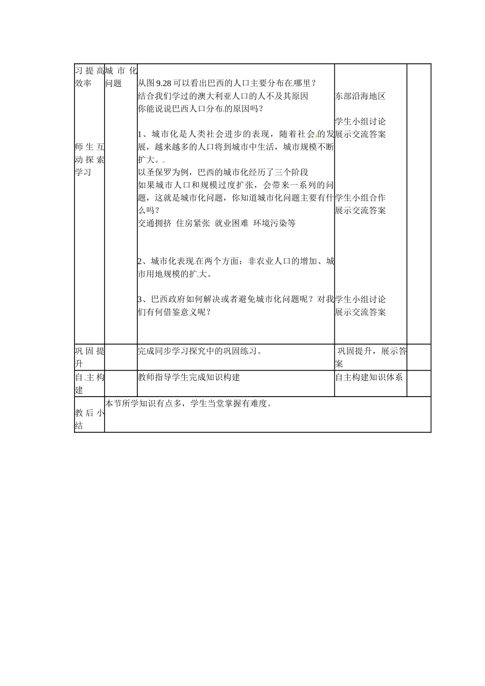 山东省临沭县第三初级中学七年级地理下册《巴西》教案2 湘教版_第2页