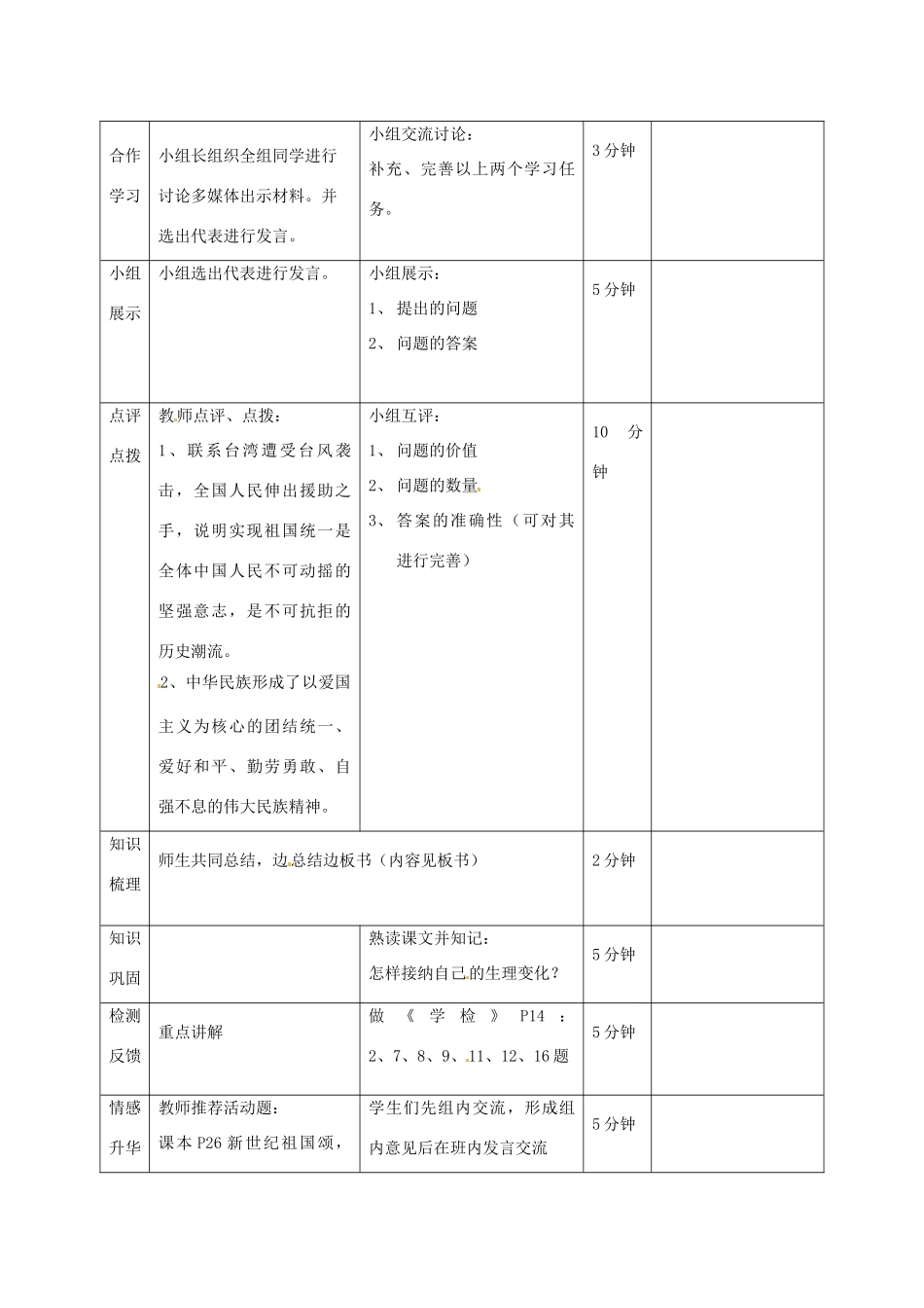 山东省邹平县实验中学八年级政治上册 第2课 第2节 我们都是龙的传人教学案1 鲁教版_第2页