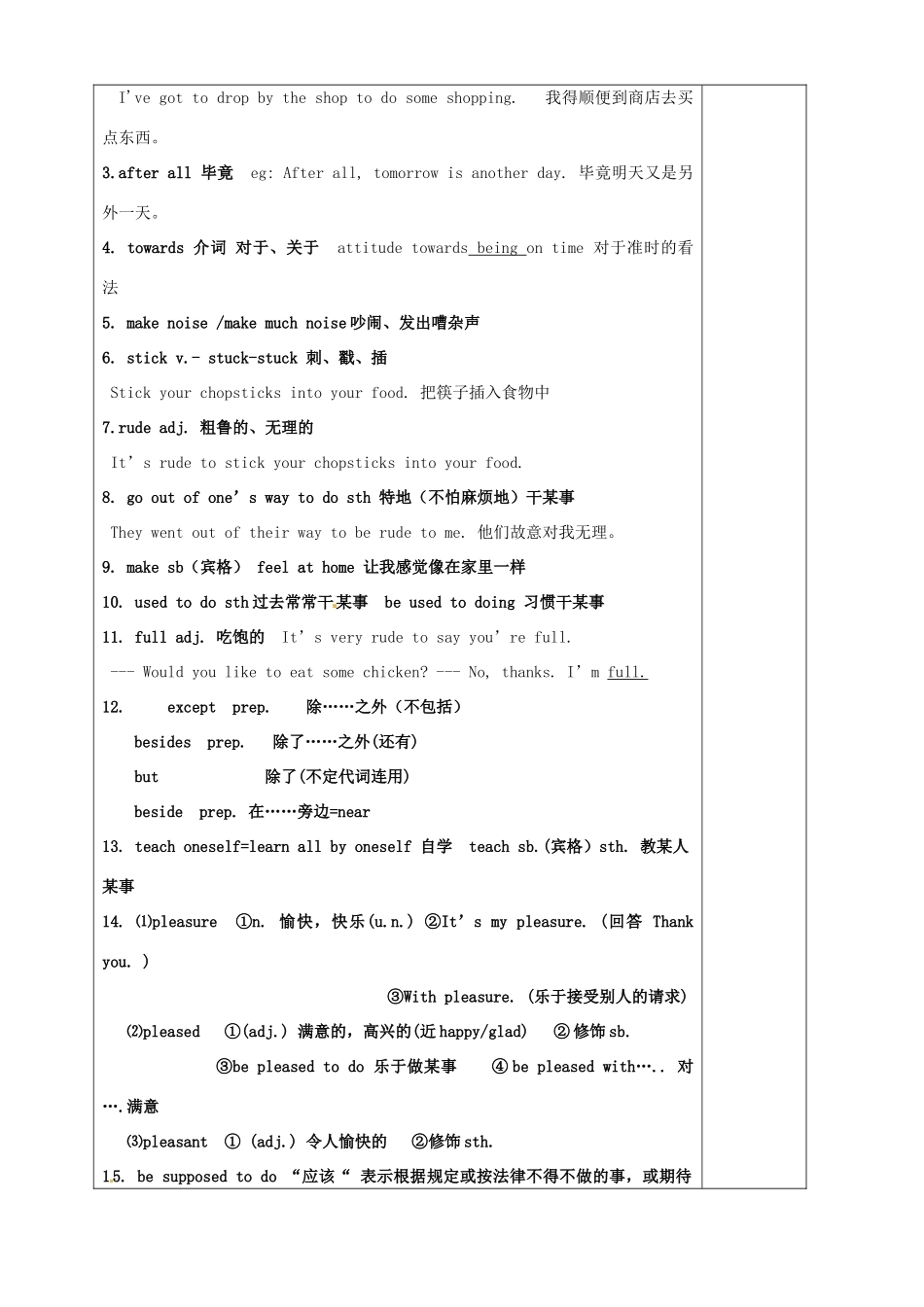 山东省东营市第二中学九年级英语 Unit 12 You are supposed to shake hands 导学稿 人教新课标版_第2页