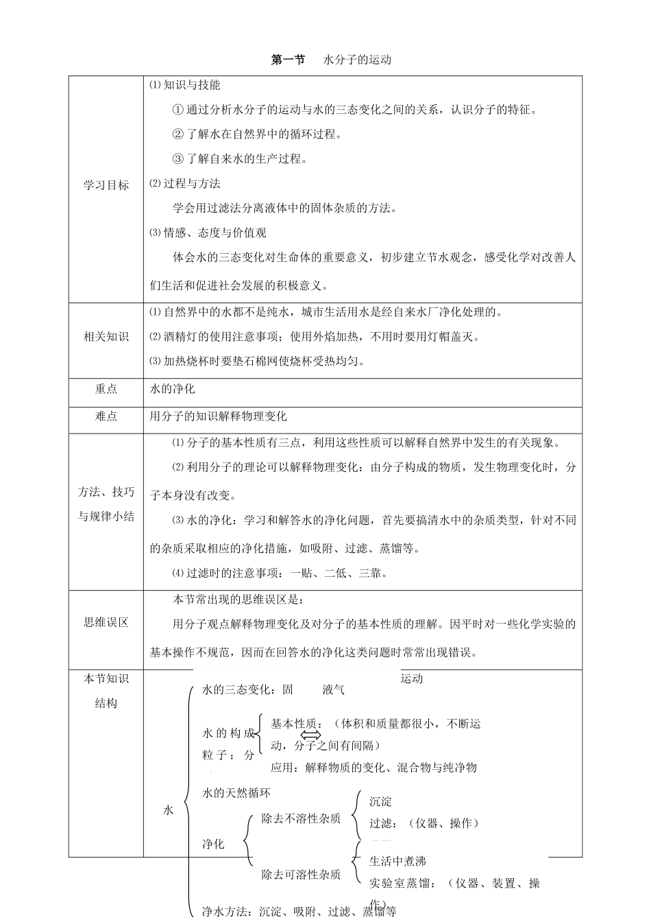 九年级化学上：第二单元 水和溶液教案（全）鲁教版_第3页