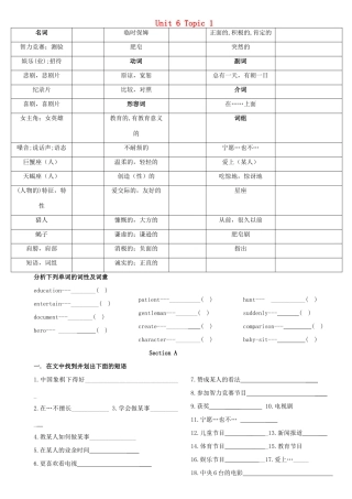 九年级英语下册 Unit6 Topic1 ABCD学案 仁爱版
