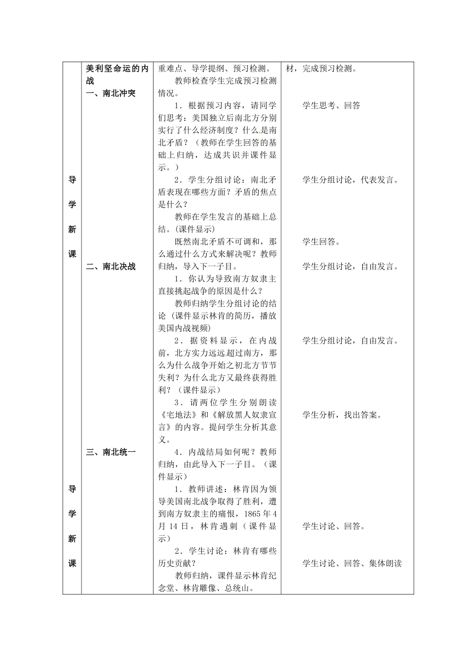 九年级历史上册 3.15 决定美利坚命运的内战教案 北师大版-北师大版初中九年级上册历史教案_第2页