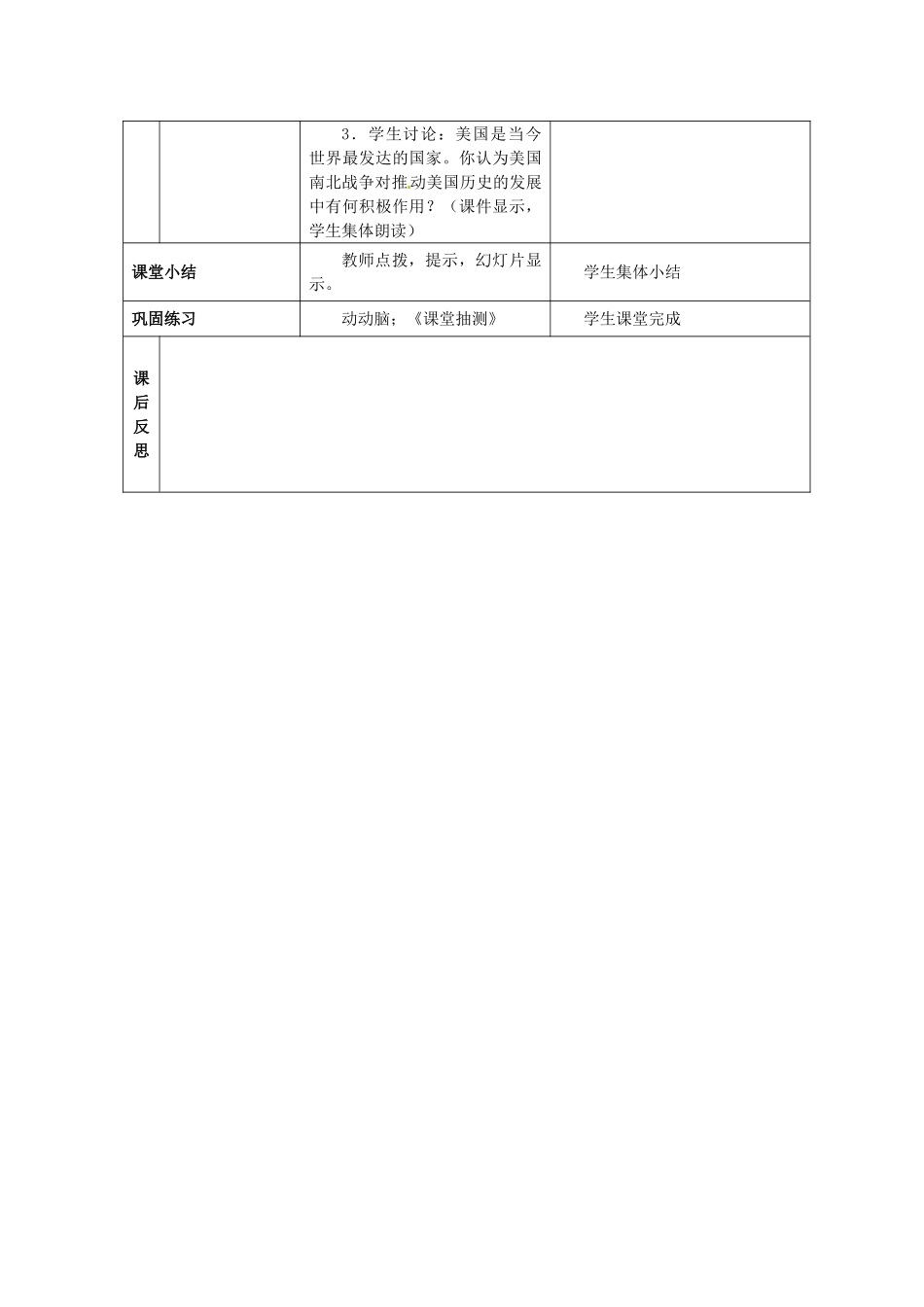 九年级历史上册 3.15 决定美利坚命运的内战教案 北师大版-北师大版初中九年级上册历史教案_第3页