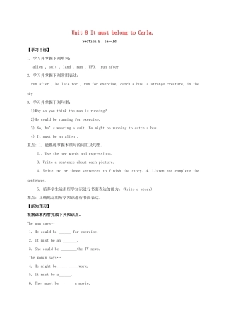 九年级英语全册《Unit 8 It must belong to Carla（第4课时）》学案 （新版）人教新目标版-（新版）人教新目标版初中九年级全册英语学案